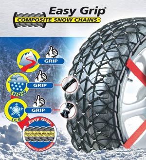 Cadenas de nieve mixtas: textil y acero