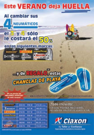 Claxon inicia una campaña veraniega de descuentos en neumáticos