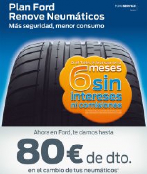 Ford lanza un plan de renovación de neumáticos en sus concesionarios