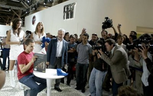 Jorge Lorenzo , en el Salón de Barcelona